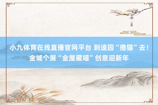 小九体育在线直播官网平台 到逵园“撸猫”去！金城个展“金屋藏喵”创意迎新年