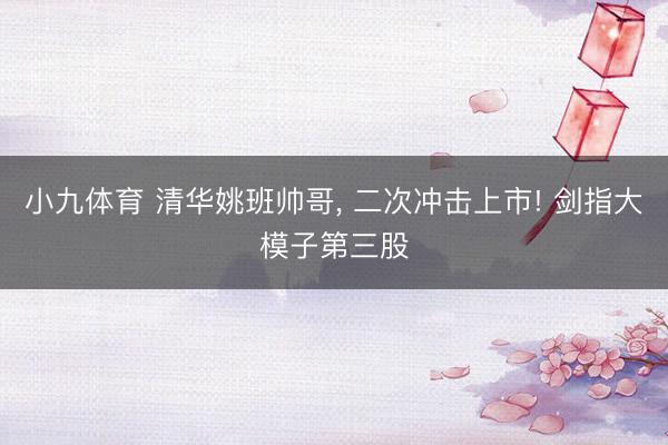 小九体育 清华姚班帅哥， 二次冲击上市! 剑指大模子第三股