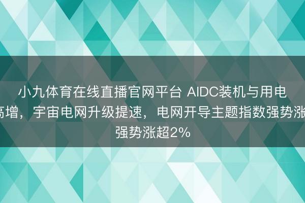 小九体育在线直播官网平台 AIDC装机与用电量双高增，宇宙电网升级提速，电网开导主题指数强势涨超2%