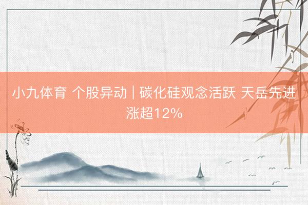 小九体育 个股异动 | 碳化硅观念活跃 天岳先进涨超12%