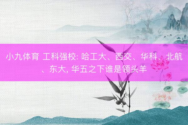小九体育 工科强校: 哈工大、西交、华科、北航、东大， 华五之下谁是领头羊