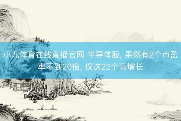 小九体育在线直播官网 半导体股， 果然有2个市盈率不到20倍， 仅这22个高增长