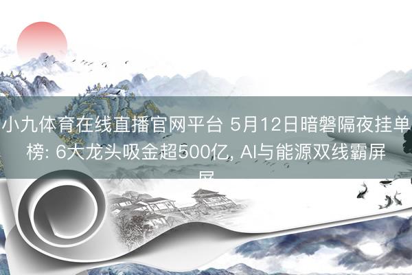 小九体育在线直播官网平台 5月12日暗磐隔夜挂单榜: 6大龙头吸金超500亿， AI与能源双线霸屏