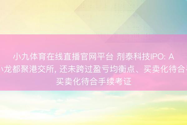小九体育在线直播官网平台 剂泰科技IPO: AI制药三小龙都聚港交所， 还未跨过盈亏均衡点、买卖化待合手续考证