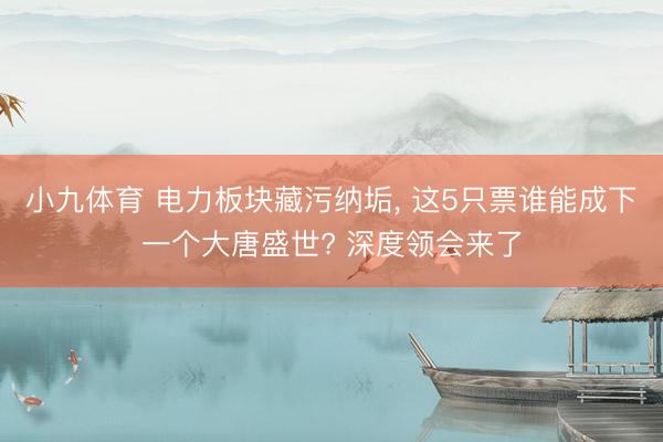 小九体育 电力板块藏污纳垢, 这5只票谁能成下一个大唐盛世? 深度领会来了