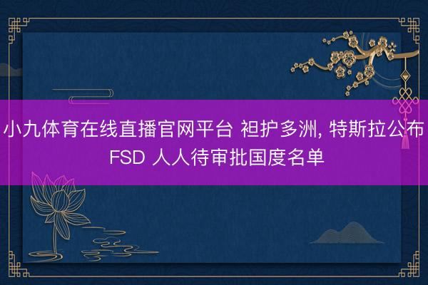 小九体育在线直播官网平台 袒护多洲, 特斯拉公布 FSD 人人待审批国度名单