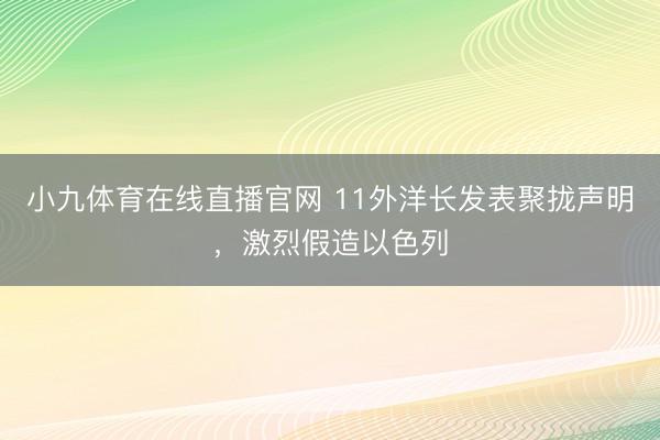 小九体育在线直播官网 11外洋长发表聚拢声明,激烈假造以色列